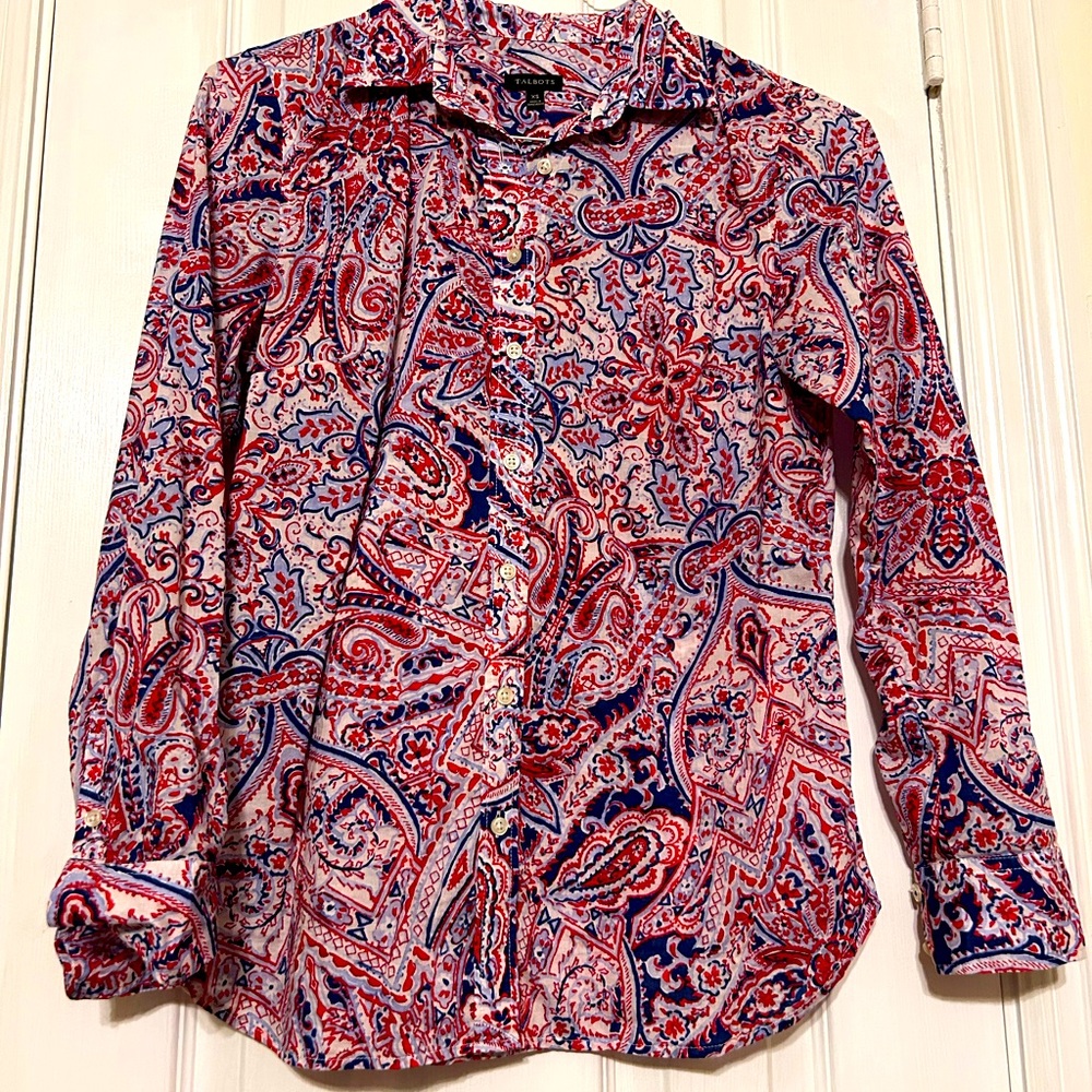 Talbots Button Down Cotton Long Sleeve Misses Size XS
